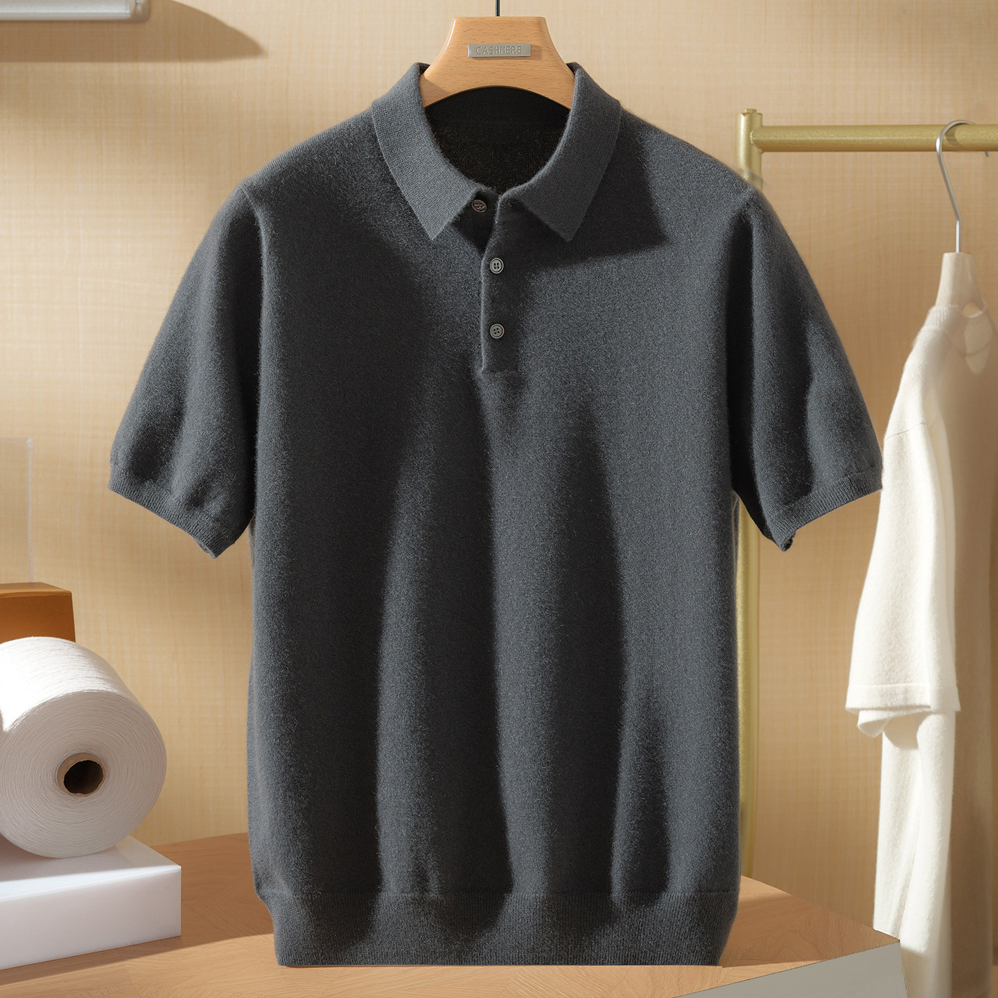 康赛妮14针经典100%纯羊绒男士POLO衫短袖翻领商务休闲春秋百搭款,男装,羊绒套衫,淘宝优惠券,粉丝福利购,淘宝优惠卷