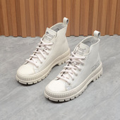 小赵家 清仓女鞋 真皮春秋高帮板鞋 厚底马丁靴休闲运动舒适小白鞋