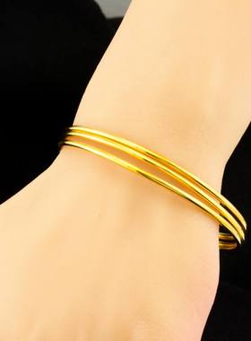 金色手镯女显白百搭小众设计感