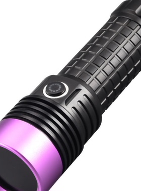 UV黑镜紫光灯四核12核珠宝荧光防伪油污检测365UV强光手电筒