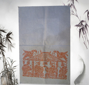 徐州特色礼品 徐州汉画像石拓片 会客图 汉代生活场景 朱拓