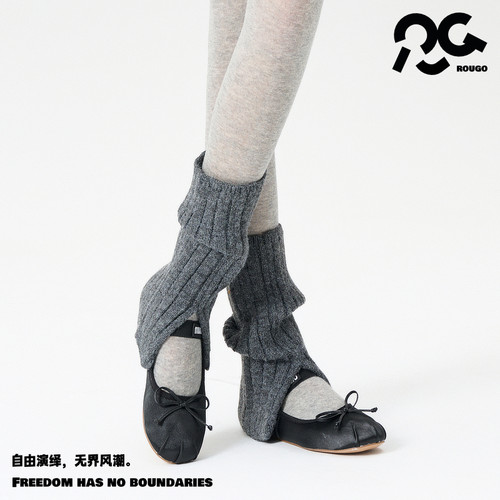 开叉针织袜套堆堆袜冬季中筒女针织y2k腿套保暖配鲨鱼裤配雪地靴