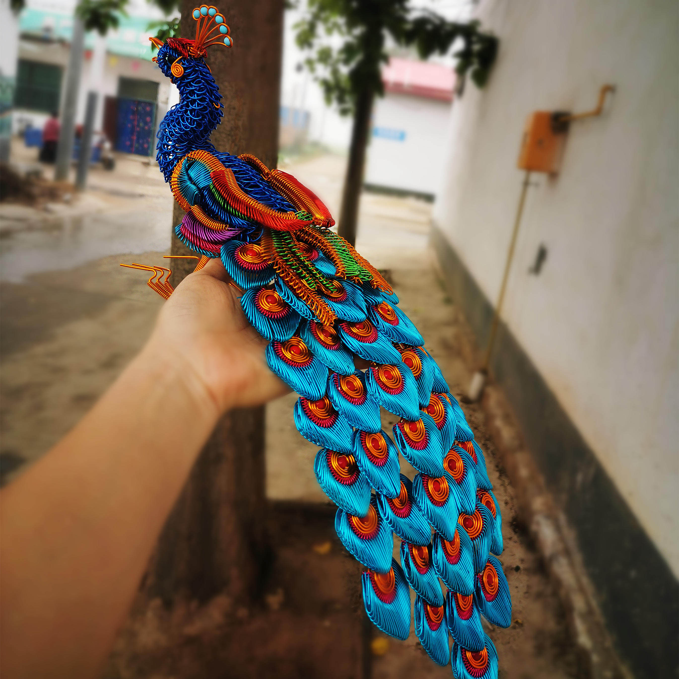 铝线手工艺品新款大孔雀家居摆件旅游纪念品地摊货源庙会货源