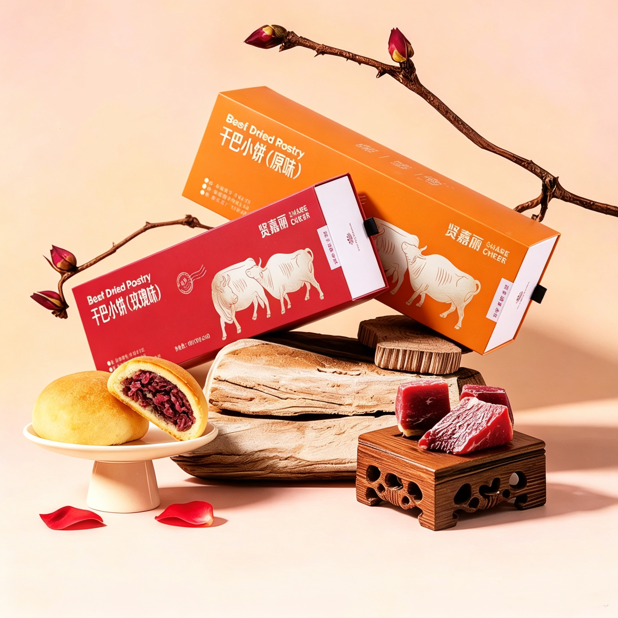 清真贤嘉丽云南特产牛肉干巴小饼月饼滇式牛干巴酥袋装礼盒装包邮