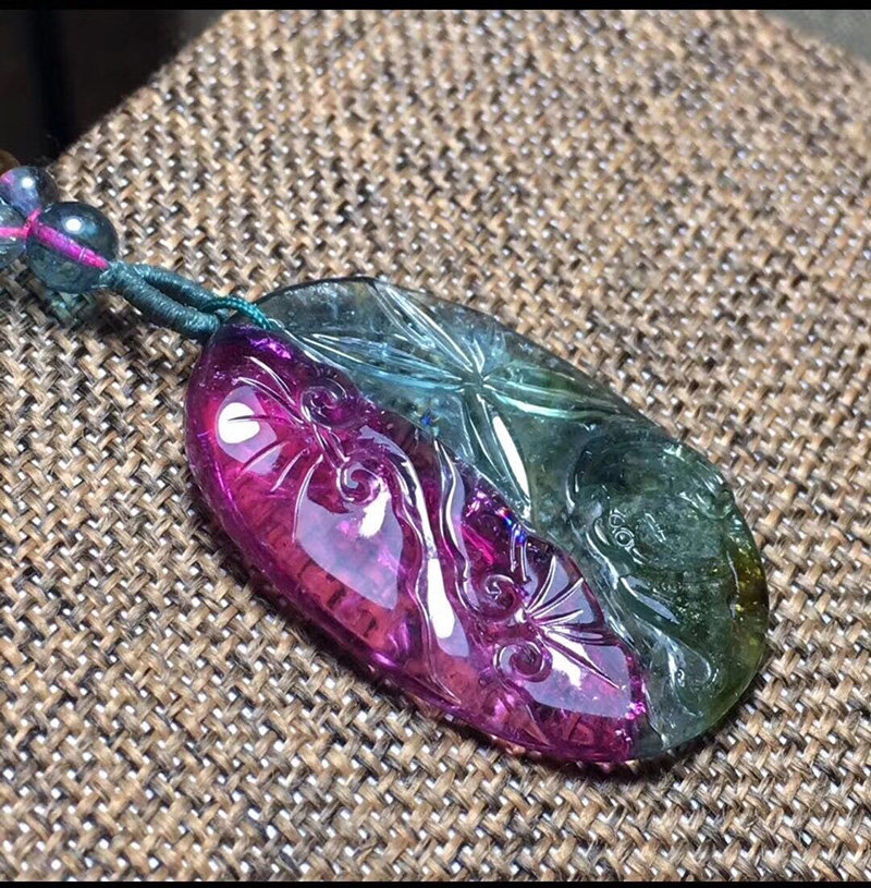 碧玺如意吊挂件坠子冰种油艳优质天然水晶饰品项链坠手链吊饰男女