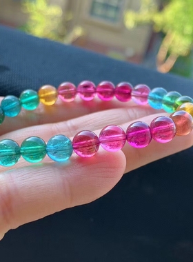 碧玺手链老矿天然水晶女小珠手串