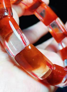 白兔毛天然水晶白幽灵雪花手排