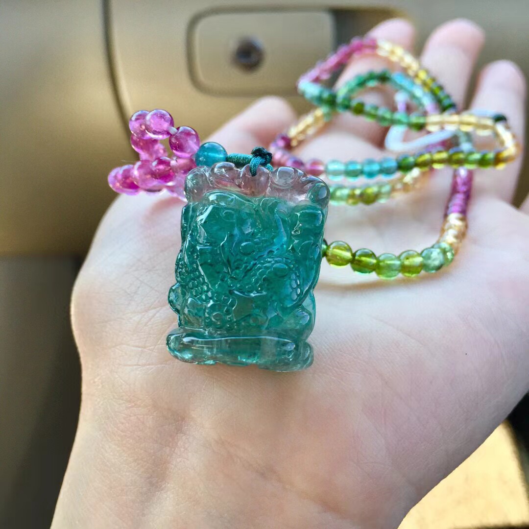 碧玺貔貅吊坠限量大师设计老矿精品天然水晶饰品收藏级碧玺挂件坠