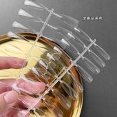 卡奈美学日式 俄式 欧美T型水滴长杏仁超簿免磨后缘美甲贴片甲片