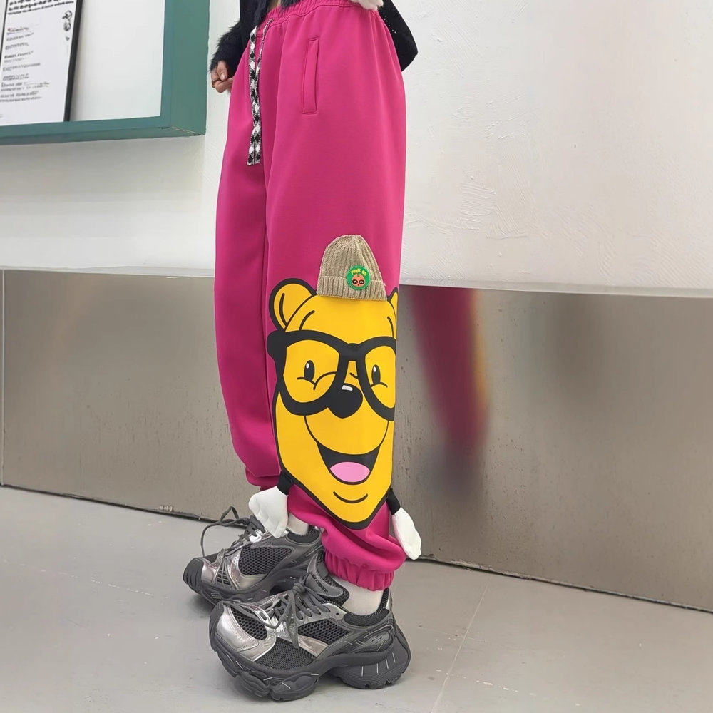 束脚裤子春款外穿女2026新款减龄卡通装饰大码卫裤休闲抽绳运动裤,女装/女士精品,卫裤,淘宝优惠券,粉丝福利购,淘宝优惠卷