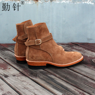 勤针复古马靴焦特布尔靴