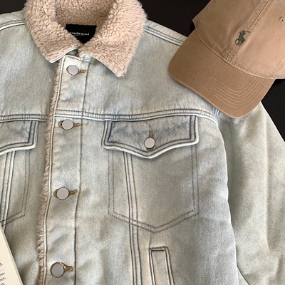 日系复古重磅水洗牛仔棉服