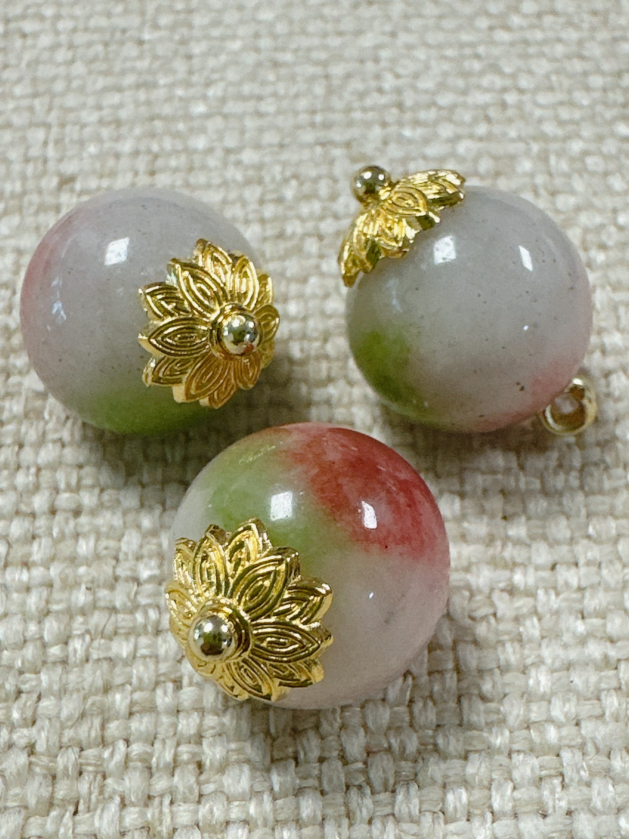 12mm新中式国风天然玉石红绿白圆珠扣子旗袍汉服古装宋锦辅料纽扣,居家布艺,纽扣,淘宝优惠券,粉丝福利购,淘宝优惠卷