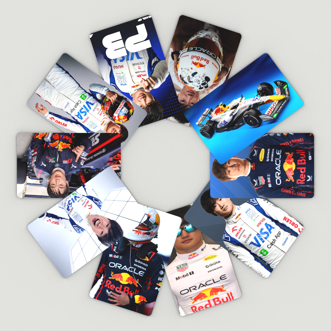 角田裕毅小卡双面高清加硬F1红牛车队赛车手Yuki Tsunoda收藏卡片