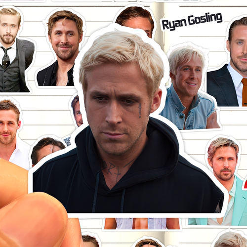 瑞恩高斯林贴纸高清防水加拿大男演员Ryan Gosling高司令收藏贴画