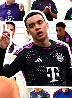 贾马尔穆西亚拉贴纸高清防水足球运动员Jamal Musiala装饰粘贴画