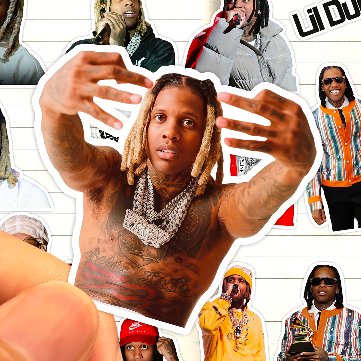 利尔德克贴纸高清防水美国嘻哈饶舌说唱歌手Lil Durk收藏装饰贴画