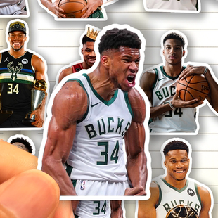 字母哥贴纸高清防水蓝球运动员MVP扬尼斯阿德托昆希腊怪人粘贴画