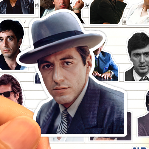 阿尔帕西诺贴纸高清防水美国教父演员AlPacino经典收藏装饰粘贴画
