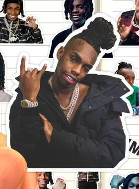 YNW Melly贴纸高清防水美国说唱饶舌歌手收藏手账装饰行李箱贴画