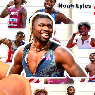 诺亚莱尔斯贴纸高清防水田径运动员Noah Lyles装饰画贴行李箱手机