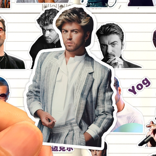 乔治迈克尔贴纸高清防水威猛乐队主唱George Michael经典收藏贴画