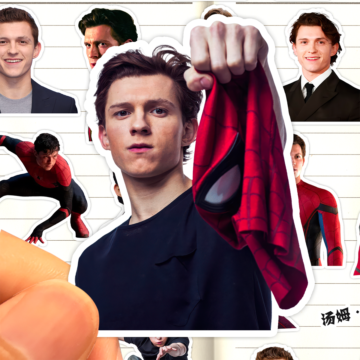 Tom Holland荷兰弟贴纸高清防水英国男演员汤姆赫兰德蜘蛛侠贴画