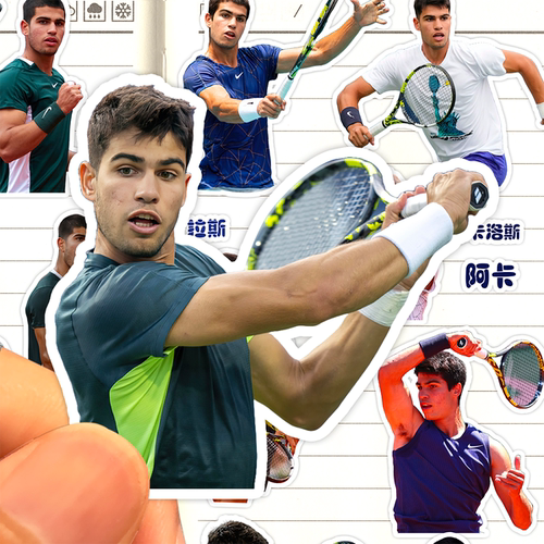 阿尔卡拉斯贴纸高清防水网球运动员Carlos Alcaraz阿卡装饰粘贴画