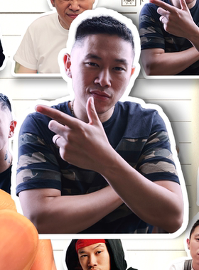 欧阳靖高清防水贴纸说唱歌手MC Jin周边装饰手账手机壳贴画不留胶