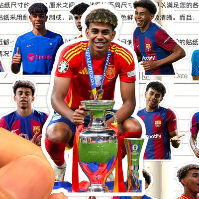 拉明亚马尔贴纸高清防水足球运动员Lamine Yamal小孩哥装饰粘贴画