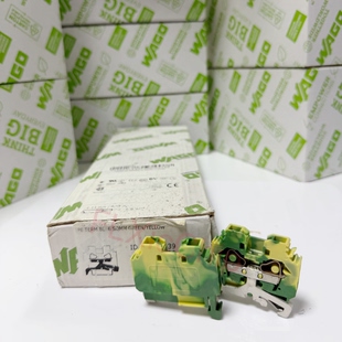 接线6MM平方 282 107 侧面弹簧接地端子黄绿混色 万可 德国wago