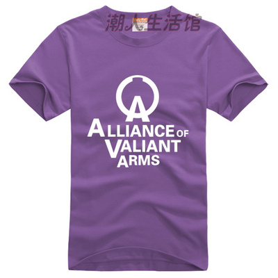 战地之王AVA标志LOGOA 纯棉圆领短袖T恤 男女休闲运动春夏装半袖