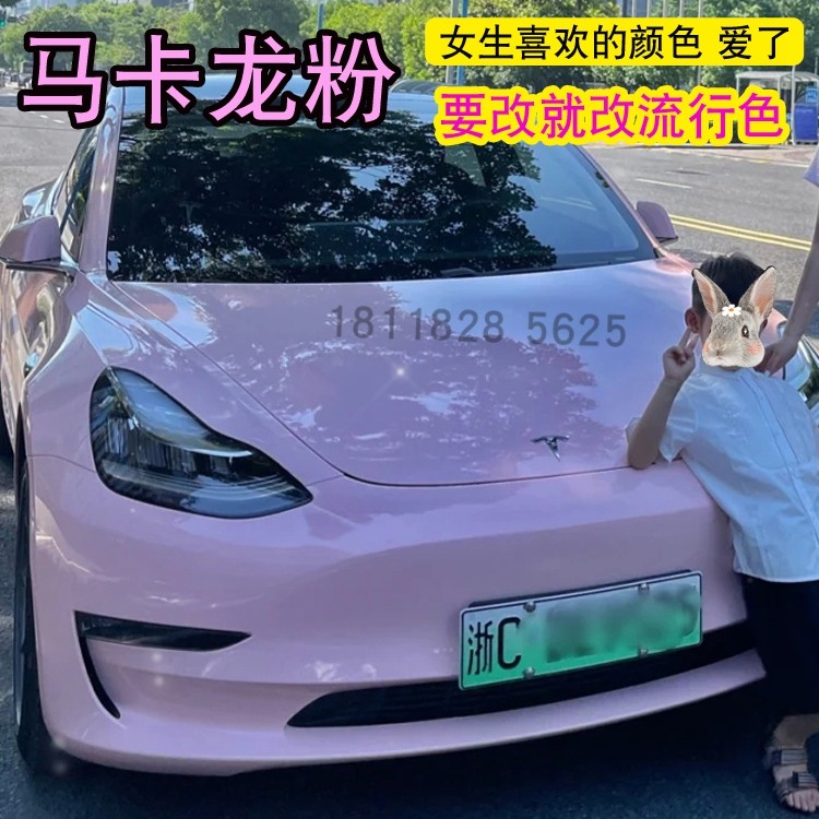 网红少女心马卡龙粉汽车个性改色钣金喷漆鹦鹉清漆255摩托车喷漆