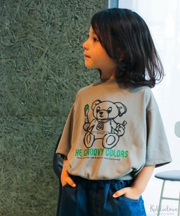日本代购 日本制速干熊图案短袖 童装 Colors Groovy Kiddielove