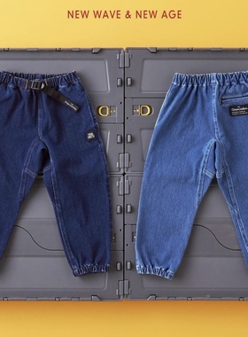 Kiddielove 日本代购 童装 GROOVY COLORS松紧腰带棉弹收口牛仔裤