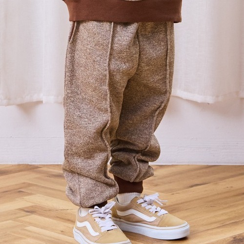 Kiddielove 日本代购 童装 LSP 加绒保暖针织松紧腰收口宽松长裤