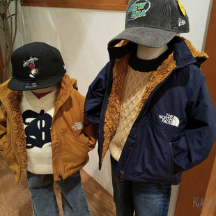 日本代购 FACE 童装 NORTH 北脸加绒帽可拆冬外套 THE 部分现货