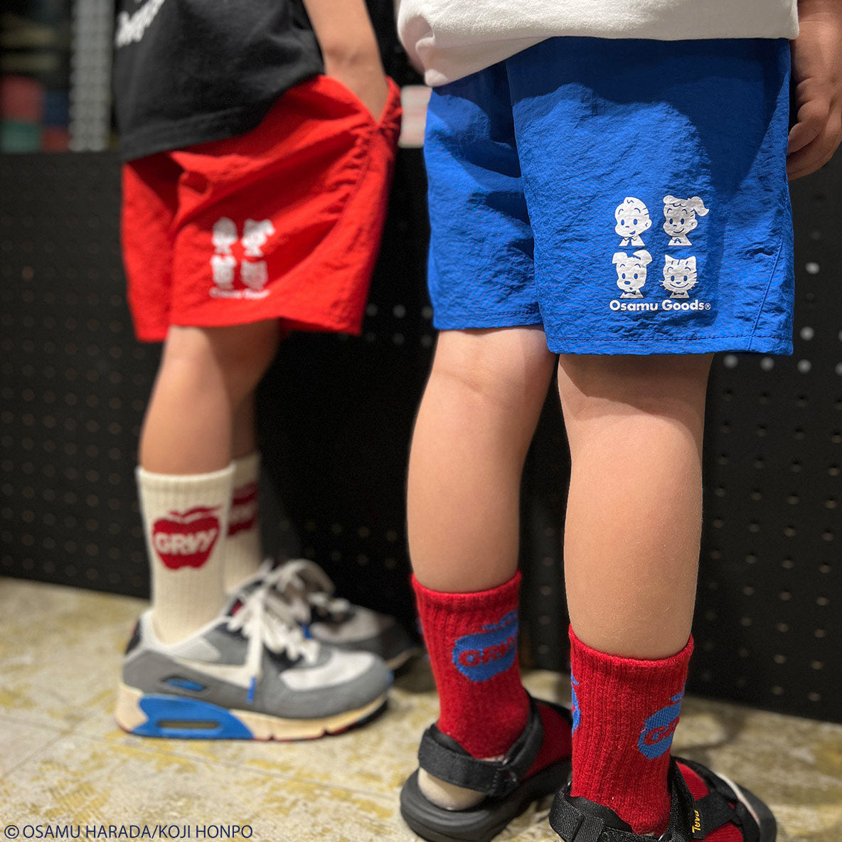 日本代购 童装 Groovy Colors osamu图案凉感轻薄彩色速干五分裤