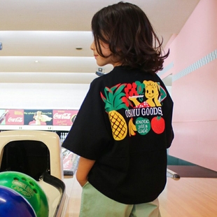 GROOVY 童装 COLORS 联名款 T恤 Kiddielove 后背插画宽版 日本代购