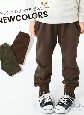 部分现货 日本代购 童装 devirock 纯棉纯色松紧带收口运动裤