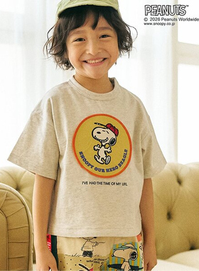 日本代购 童装 F.O 80-160cm 纯棉圆形卡通图案宽松休闲短袖T恤