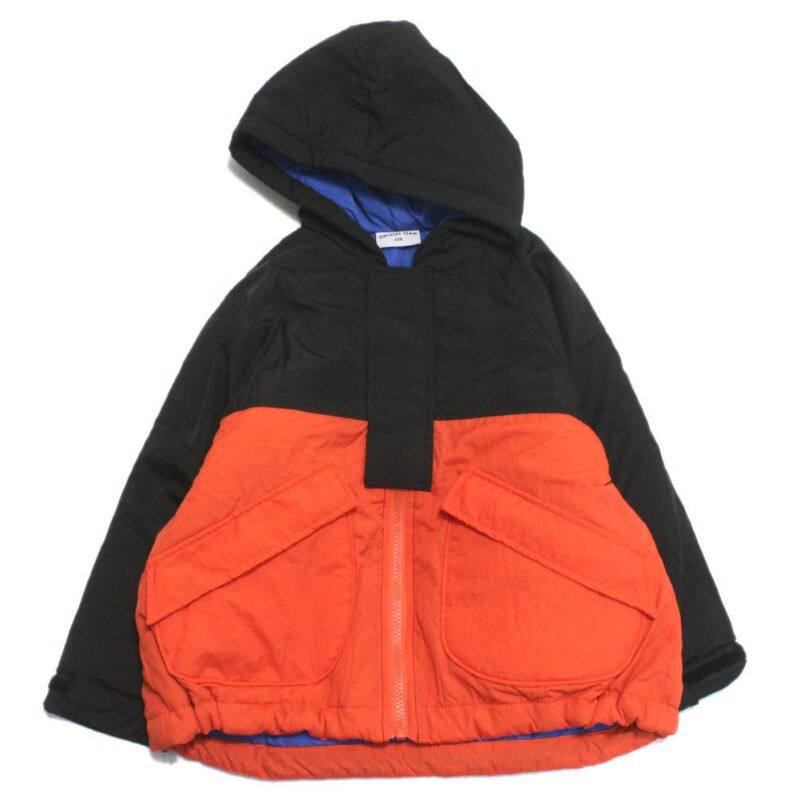 Kiddielove 日本代购 童装 O.T 中夹棉保暖连帽拼色棉服冬外套