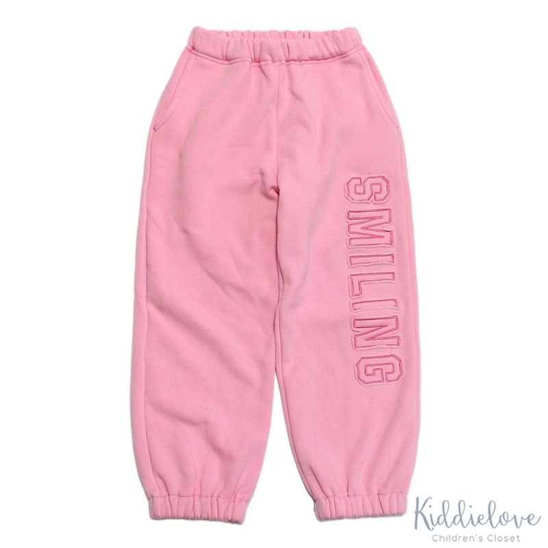 加绒保暖宽松字母贴花收口长裤