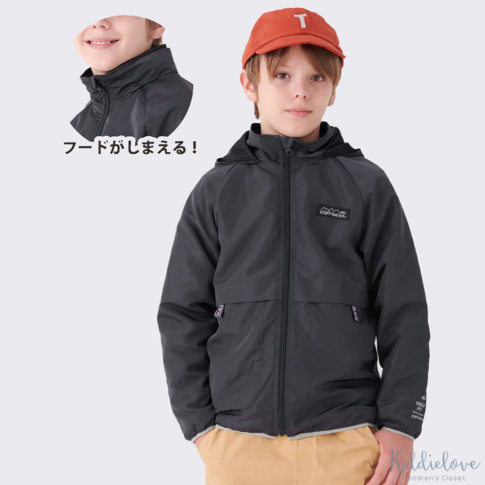 Kiddielove 日本代购 童装 CUB 秋新品附内衬有帽可收纳风衣外套