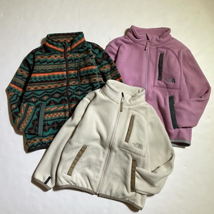 FACE北脸限定款 日本代购 NORTH THE 刺绣logo摇粒绒保暖外套 童装