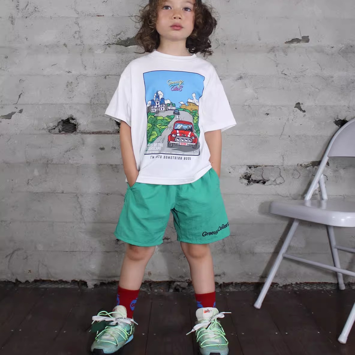 Kiddielove 日本代购 童装 Groovy Colors凉感轻薄彩色速干五分裤