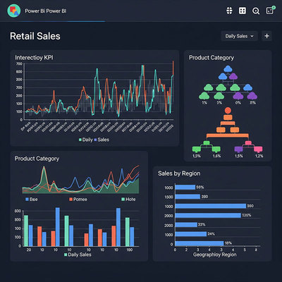 POWER BI 企业级开发数据驾驶舱数据分析看板powerbi代制作