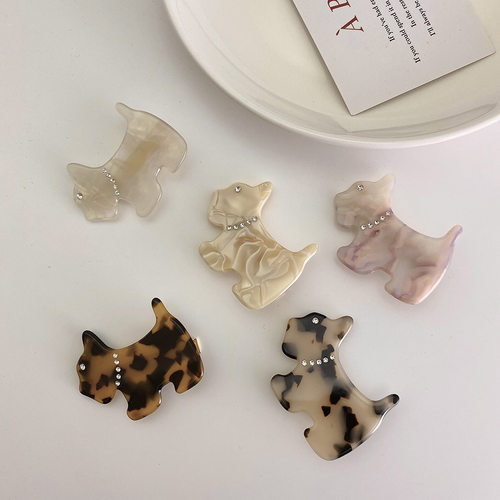 卡通醋酸狗狗鸭嘴夹女简约时尚刘海碎发侧边夹发夹发饰头饰