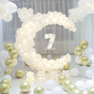 月亮造型气球生日布置男孩女孩儿童装饰场景网红宝宝一二三十周岁