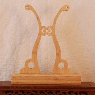 扇架托团扇实木底座宫扇支架古典扇座配件竹制中式古风工艺扇子架